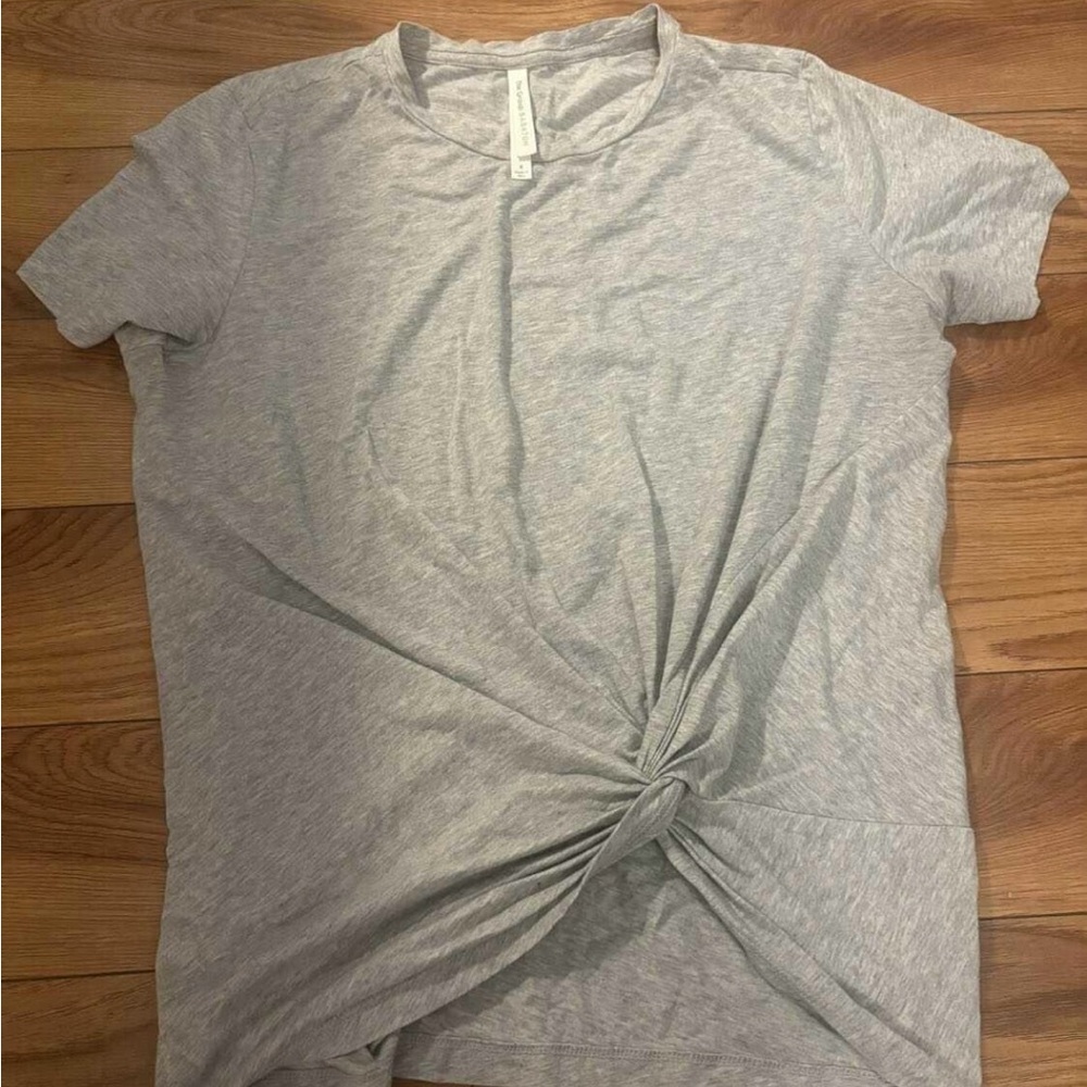Babaton Light Gray Twist Front Tee